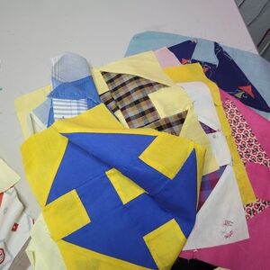 Vintage fabric handmade 21 quilt blocks